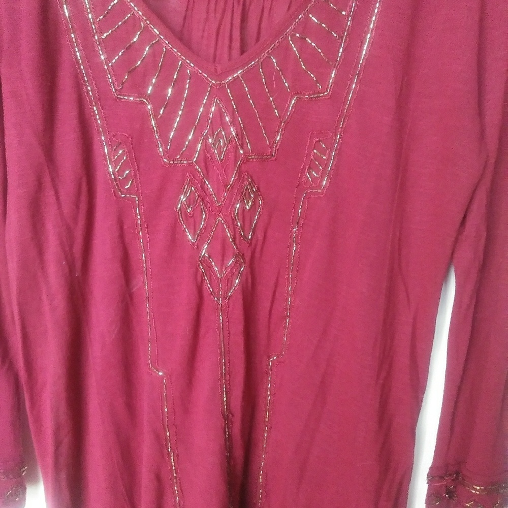 Lucky Brand beaded blouse size medium - Picture 3 of 3